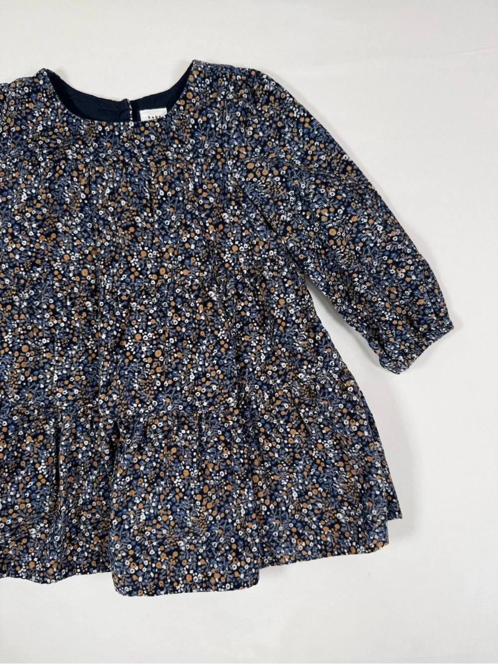 BABY GAP Girls’ Corduroy Tiered Floral Cottagecore Dress Farmhouse Size 12-18M